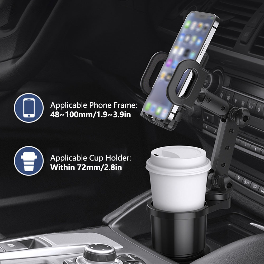 Mobile Tech Accessories - حامل كأس السيارة المتوسع للهاتف الخليوي