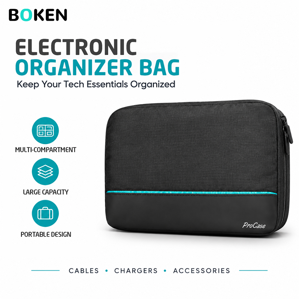 Tech Accessories Storage - حقيبة تنظيم أدوات السفر، حافظة إلكترونيات،