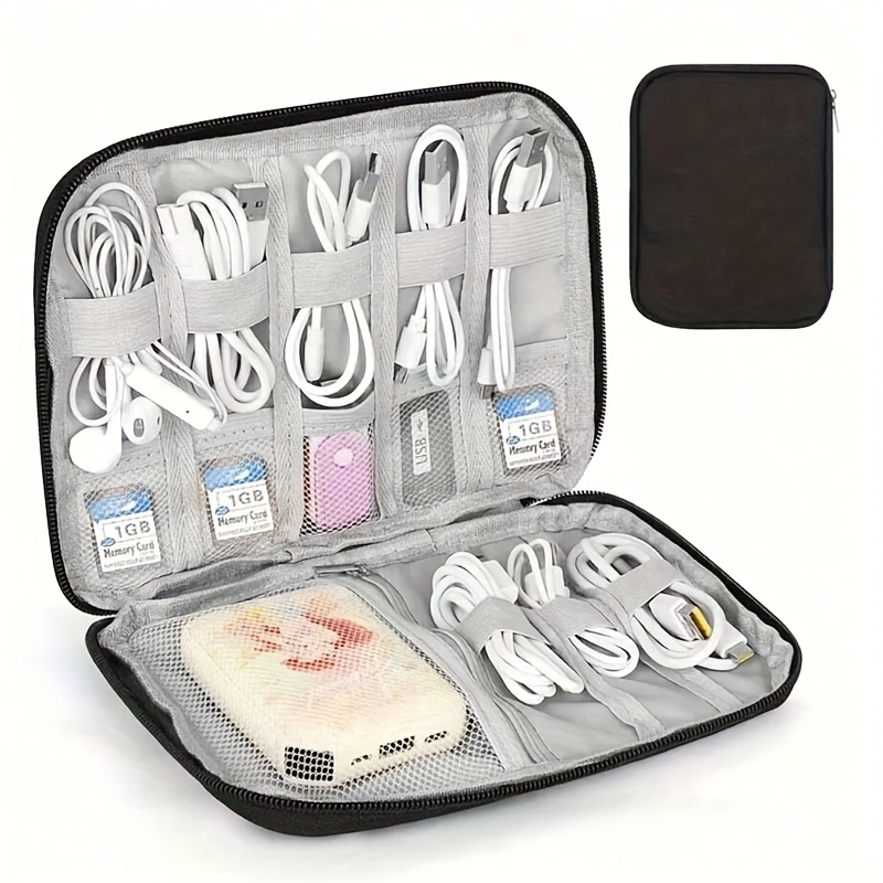 Tech Accessories Travel Organizer Pouch - حقيبة تنظيم كابلات السفر متعددة الجيوب
