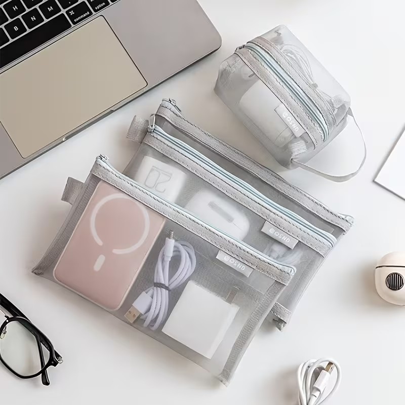 أكياس تنظيم شبكية رمادية - للس - مراجعة Tech Accessories Case وسعره